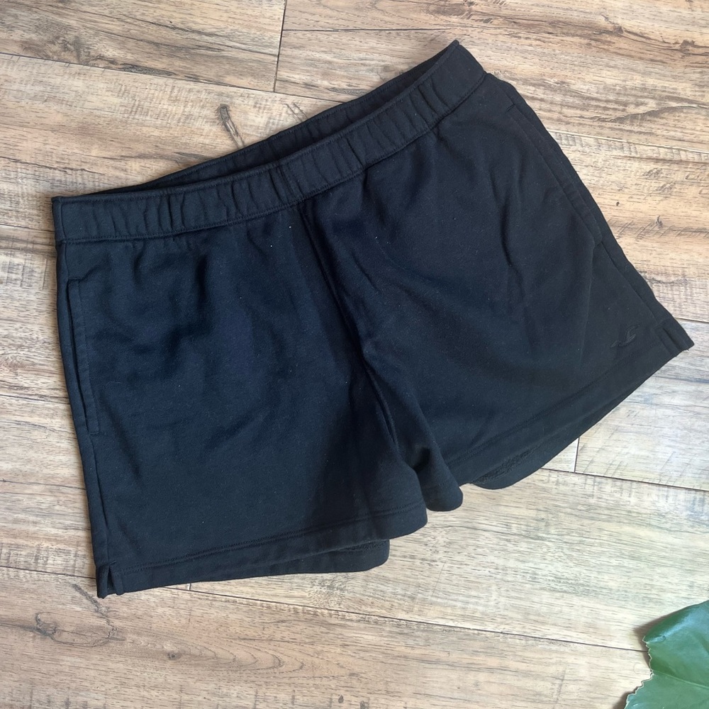 Hollister Hi Rise Black Fleece Shorts